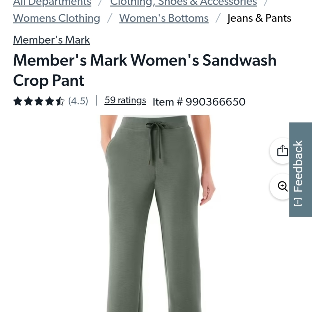 mark. Women's Sandwash Crop Pant - Olive